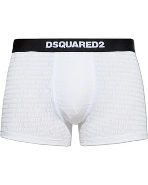 DSquared² Cotton Boxers With Monogram - White