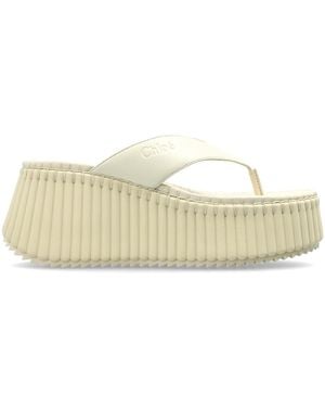 Chloé "Nama" Wedge Sandals - White