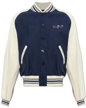 KENZO Jacket With Embroidered Logo - Blue