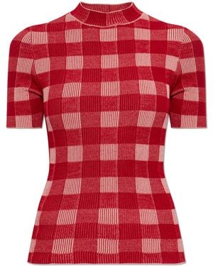 Ami Paris Short-Sleeved Jumper - Red