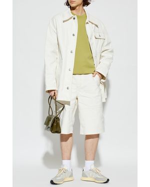 Ami Paris Denim Jacket With Pockets - White