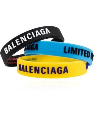 Balenciaga Three Silicone Bracelets - Blue