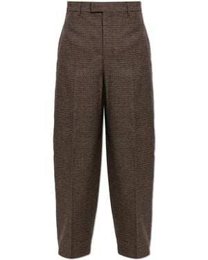Ami Paris Cotton Creased Trousers - Brown