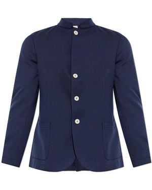 Eleventy Jacket With Stand-Up Collar - Blue