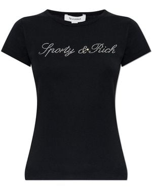 Sporty & Rich T-Shirt From The "Rich Girl Drop" Collection - Black