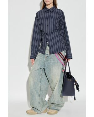 Balenciaga Shirt With Striped Pattern - Blue