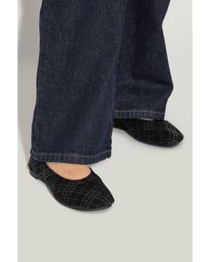 Burberry Ballet Flats With A Check Pattern - Blue
