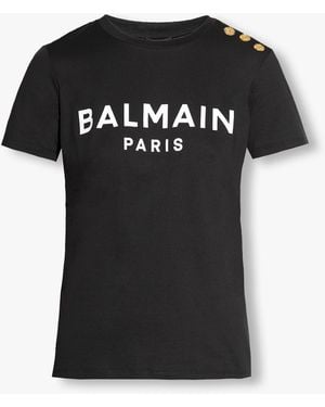 Balmain T-Shirt With Logo - Black