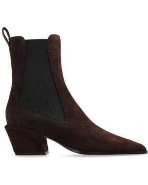 Paris Texas Suede Heeled Ankle Boots "Bettina" - Black