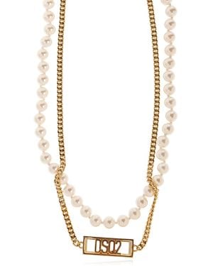 DSquared² Logo Necklace - White