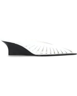 IRO Wedge Heel Mules 'Fauve' - White
