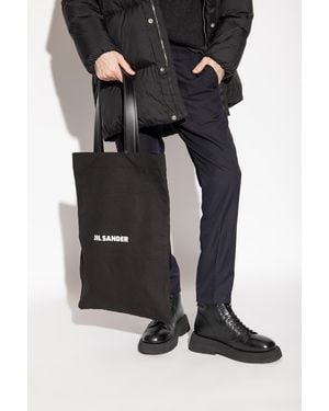 Jil Sander Tote Bag With Logo Print - Black