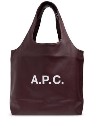 A.P.C. "Ninon" Shopper Bag - Red
