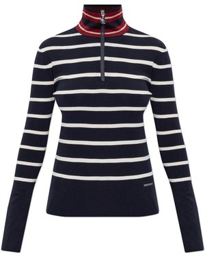 Moncler Top With A Striped Pattern - Blue