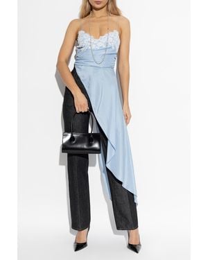Moschino Satin Asymmetric Top - Blue