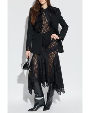The Attico Jacket With Ostrich Feathers - Black