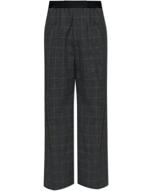 Balenciaga Wool Wide-Leg Trousers - Black