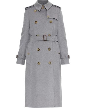Burberry Cashmere Trench Coat 'Kensington' - Grey
