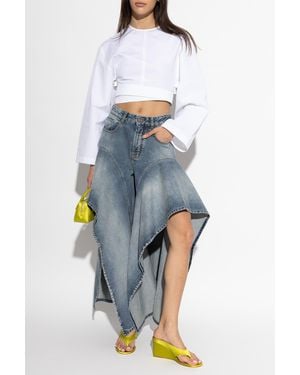 Alaïa Short Top With Decorative Tie - Blue