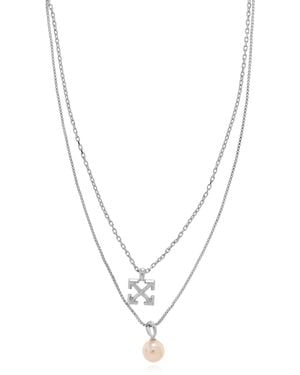 Off-White c/o Virgil Abloh Short Necklace With Pendants - Metallic
