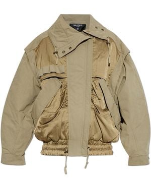 Balmain Jacket Made Of Combined Materials - Natural