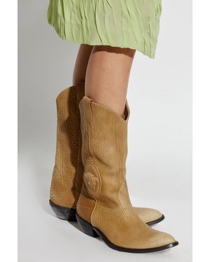 Versace Heeled Ankle Boots 'Houston' - Green