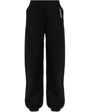 Jil Sander Sweatpants With Printed Logo - Black