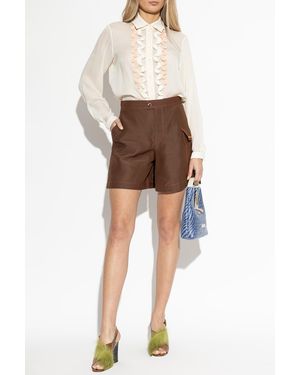 Marni Shorts With Logo - Natural