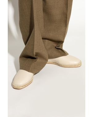 Lanvin Leather Slides - Natural