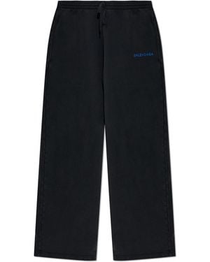 Balenciaga Wide-Leg Track Trousers - Black