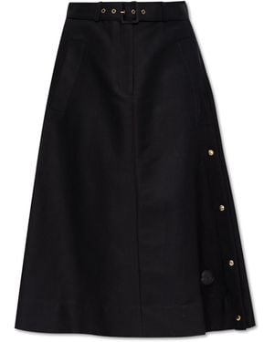 Moncler Skirt With Logo - Black