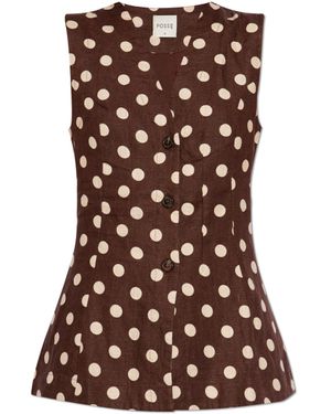 Posse Polka Dot Vest 'Lori', ' - Brown