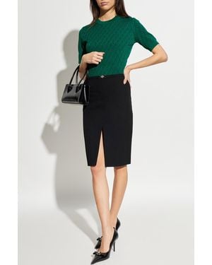 Versace Skirt With A Single Slit - Black