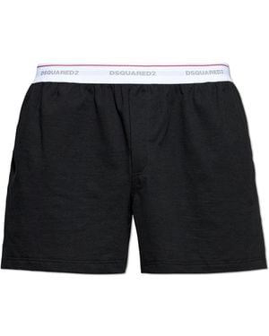 DSquared² Cotton Boxers With Logo - Black
