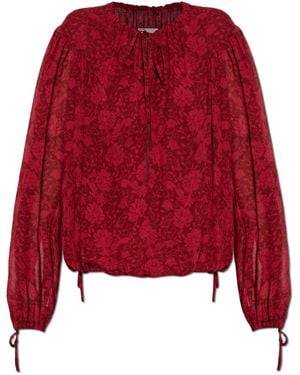 Dries Van Noten Floral Motif Top - Red