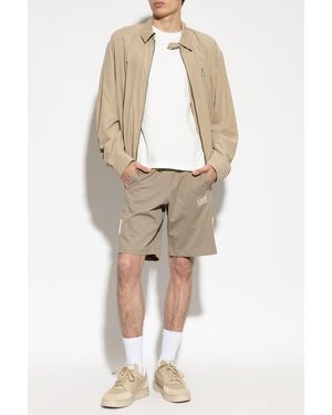 EA7 Sweat Shorts With Printed Logo - Natural