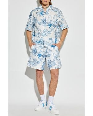 Versace Shirt With Print 'Coral Theater Allover' - Blue