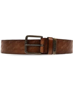DIESEL Leather Belt Logo B-Monogram' - Brown