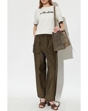 JW Anderson T-Shirt With Embroidered Inscription - Natural
