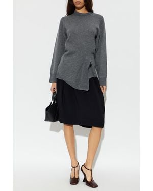 TOTEME Wool Sweater With Asymmetric Hem - Black