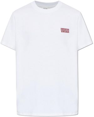 American Vintage T-Shirt With Printed Logo - White