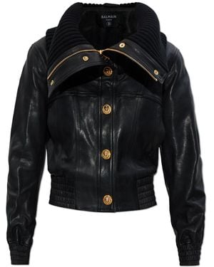 Balmain Leather Jacket - Black