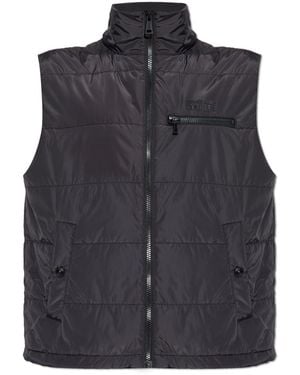 Versace Jeans Couture Insulated Vest With A Stand-Up Collar - Black