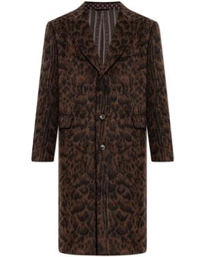 Etro Coat With Animal Print - Brown