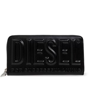 DIESEL Wallet With 3D -Continenta Logo - Black