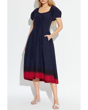 Tory Burch Dress With A Round Neckline - Blue