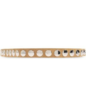 IRO Suede Belt With Studs - White