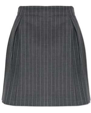 Valentino Garavani Wool Pinstripe Skirt - Black