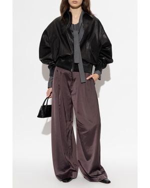 Jacquemus Leather Jacket 'Losange' - Black