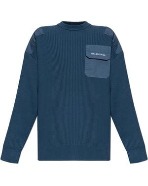Balenciaga Logo Jumper - Blue